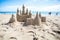 sand castle construction on a beach