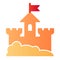 Sand castle flat icon. Beach fort color icons in trendy flat style. Sand tower gradient style design, designed for web