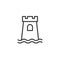 Sand castle outline icon