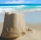 Sand Castle at Seashore