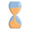 Sand clock glass icon cartoon vector. Sandglass timer