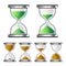 Sand Clock Glass Timer Icons on White Background. Vector