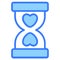 sand clock, love, dead line Icon, simple design blue line