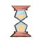 sand clock time glass wooden color sketch