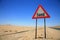 Sand Danger road sign in Namibia