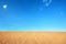 Sand desert in blue sky