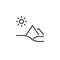 Sand desert landscape outline icon