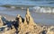 Sand drip castle baltic sea