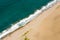 Sand Duned Seashore Diagonal drone view