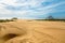 Sand Dunes on the Beach, Morro Rock and Beautiful Cloudy Sky. Morro Bay Dunes, California Coastline