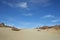 Sand dunes at Minas de San Jose against blue clear sky in Teide National Park, in Tenerife, Canary Islands, Spain