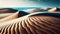 Sand dunes ripple in arid Africa sunset ,generative AI