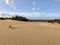 Sand dunes on a sunny day with blue skies