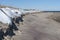 Sand erosion along beach on Massachusetts North Shore