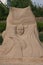 Sand face sculpture in Kristiansand, Norway