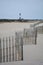 Sand Fence with Fire Island Lighthouse in the distance