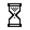 Sand Glass Pixel Clock Icon . Vector illustration. pixel art style icons, element design for logo, app, web, sticker