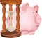 Sand hourglass with piggy bank-shaped pig