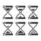 Sand Hourglass Timer Icon Set. Vector