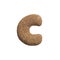 Sand letter C - Lowercase 3d beach font - Holidays, travel or ocean concepts