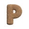 Sand letter P - Upper-case 3d beach font - Holidays, travel or ocean concepts