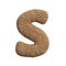 Sand letter S - Uppercase 3d beach font - Holidays, travel or ocean concepts
