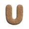 Sand letter U - Capital 3d beach font - Holidays, travel or ocean concepts