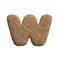 Sand letter W - Lower-case 3d beach font - Holidays, travel or ocean concepts