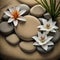 sand, lily and spa stones in zen garden - generated by ai