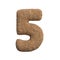 Sand number 5 - 3d beach digit - Holidays, travel or ocean concepts