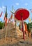 Sand pagodas and flag images Songkran festival