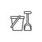Sand pail and shovel line icon