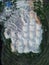 Sand piles on a construction site seen from above, photo taken by a drone