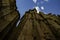 Sand Pillar formation under blue sky