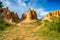 Sand pyramids in Foca, Bosnia and Herzegovina