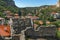 Sand pyramids, Ruins of Medieval fortress and Panorama to town of Melnik, Bulgaria