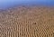 Sand ripples detail, textured sand shapes close up, at low tide