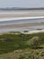 Sand, salt and water of evaporating lake