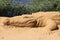 Sand sculpture alligator