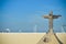 Sand Sculpture of Christ the Redeemer at Copacabana Beach, Rio de Janeiro, Brazil