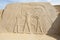 Sand sculpture of egyptian hieroglyphics carvings
