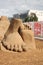 Sand sculpture Feet at festival White Nights