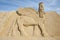 Sand sculpture of Lamassu deity