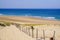 Sand sea path way access Atlantic beach in sand dunes in lacanau ocean france