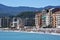 Sand and Shingle Beach and Buildings, Savona, Liguria, Italy