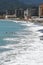 Sand and Shingle Beach and Buildings, Savona, Liguria, Italy