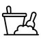 Sand shovel bucket icon, outline style