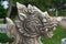 A sand stone lion head statue of Thai fairy t