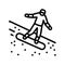 sand surfing line icon vector illustration