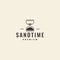 Sand time minimal hipster logo design vector